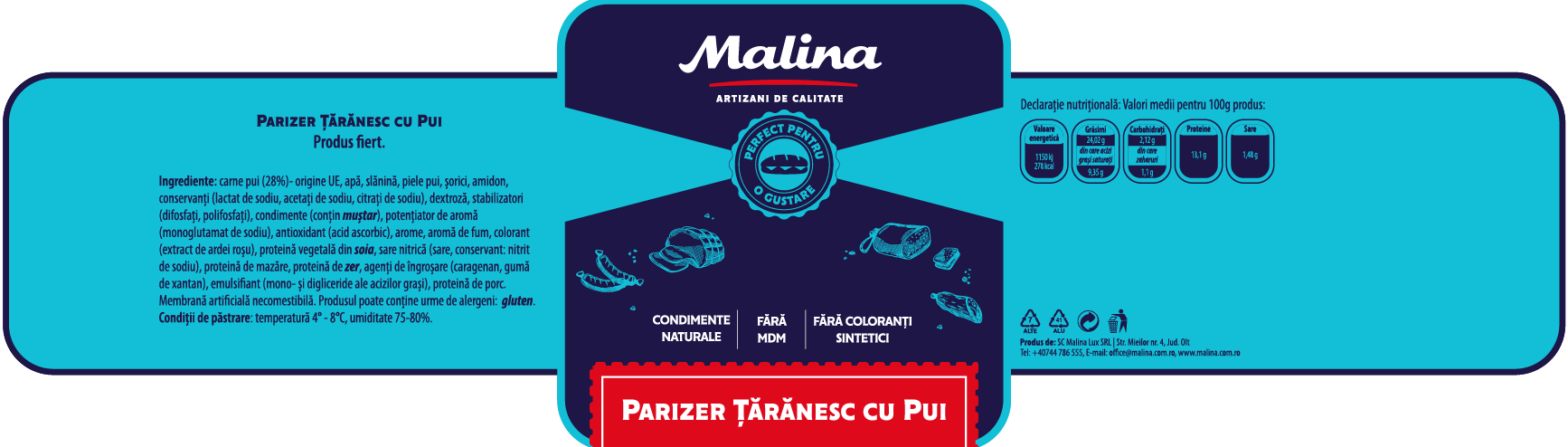 Parizer țărănesc cu pui 500 g